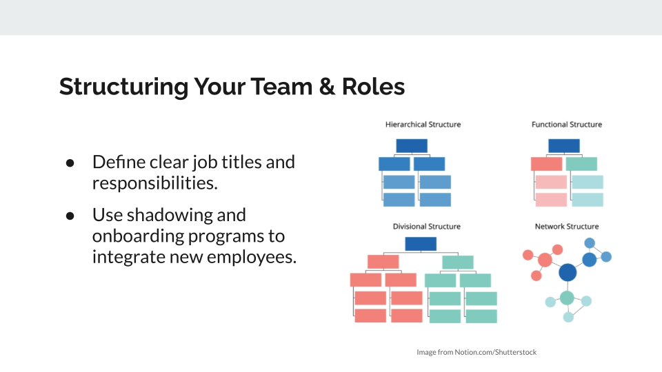 Team organisation in fashion industry